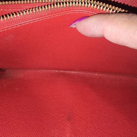 Louis Vuitton Red Epi Wallet With Chain Coa Lv - Picture 9 of 9